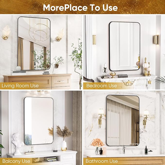 Antok Bathroom Mirror, Decorative Mirrors Vanity Mirror Aluminum Alloy Frame - Image 6