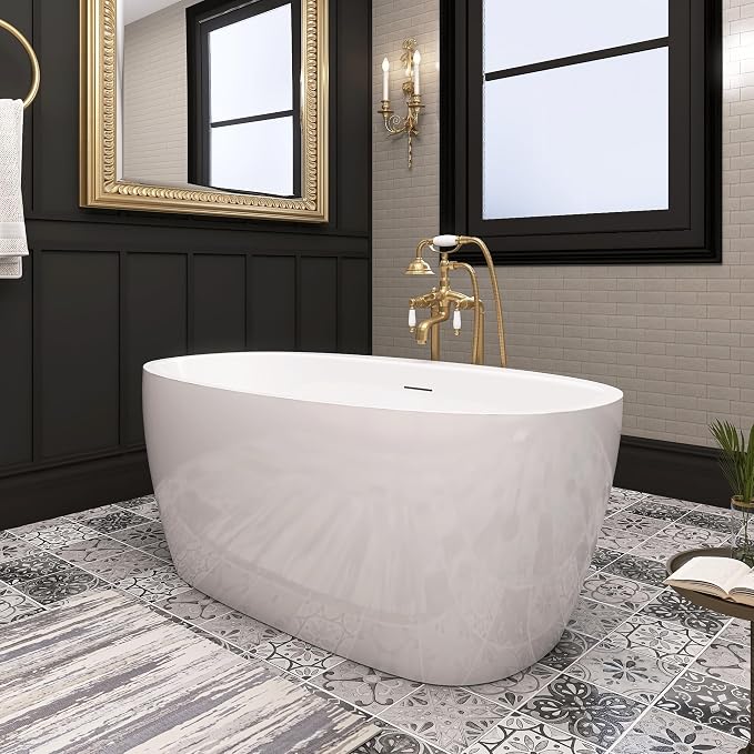 59" Acrylic Free Standing Tub, Stand Alone Tub, Freestanding Bathtub, Soaking - Image 2
