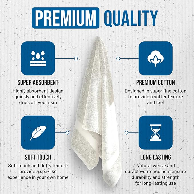 TOWELTIQUE- Organic Cotton Plush Bath Towels Pack of 4 GOTS & Oeko- TEX - Image 2