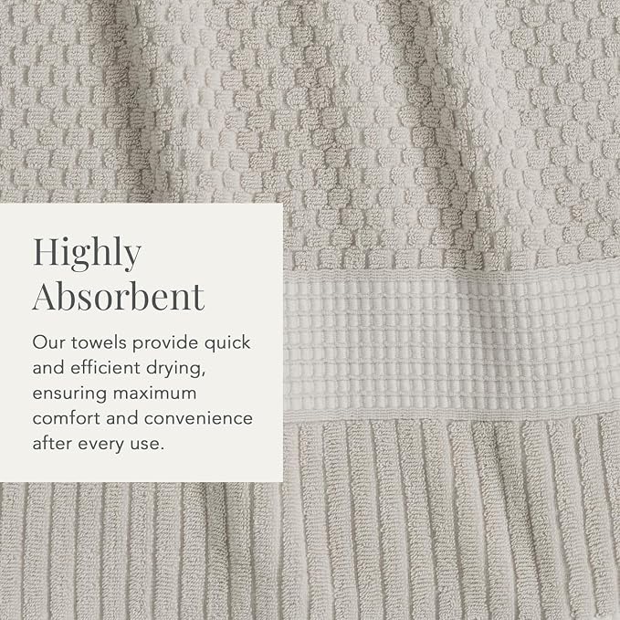 NY Loft 100% Cotton Bath Towel Set of 4 | Grey Towels | Oeko-TEX® Standard 100 - Image 7