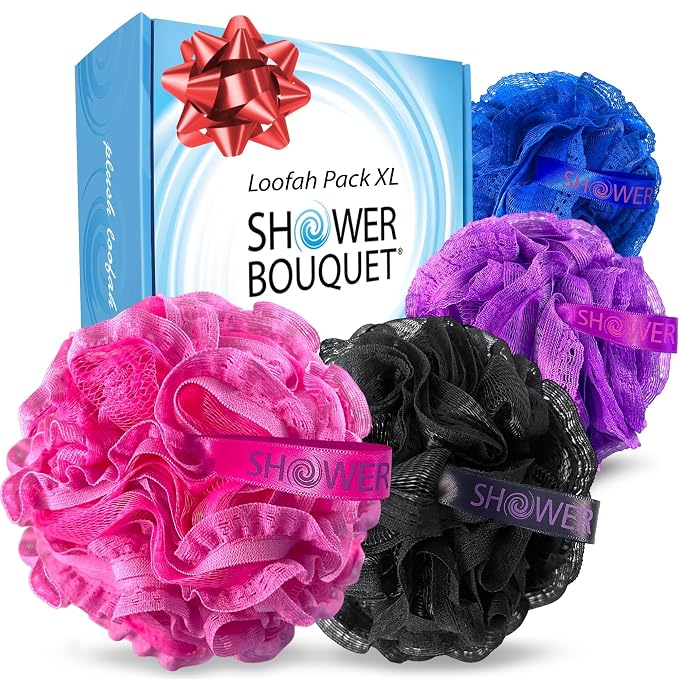 Loofah-Bath-Sponge Hot-Lacey-Mesh // 4-Sexy-Lace-Colors by Shower Bouquet / by ShowerBouquet%C2%AE