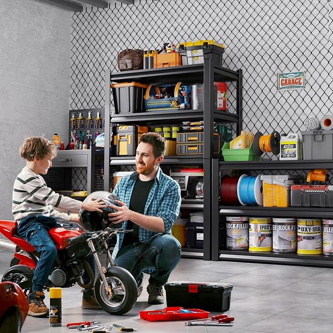 71"H-35"W Garage Shelving, 5-Tier heavy duty storage shelves, Adjustable Metal - Image 2
