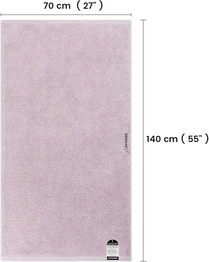 SEMAXE Purplish Red Bathroom Towel, 100% Cotton Bath Towel - Image 6