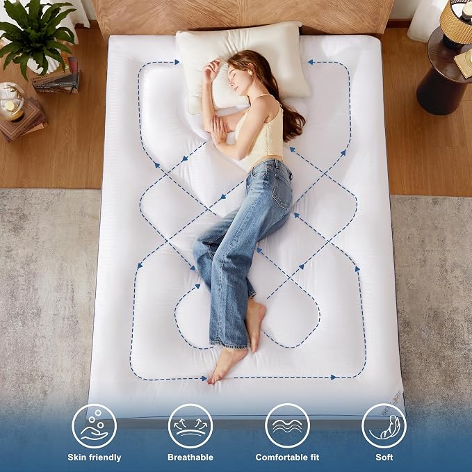 BEDLORE Full Mattress Topper, Thick Pillow Top Pad - Image 6
