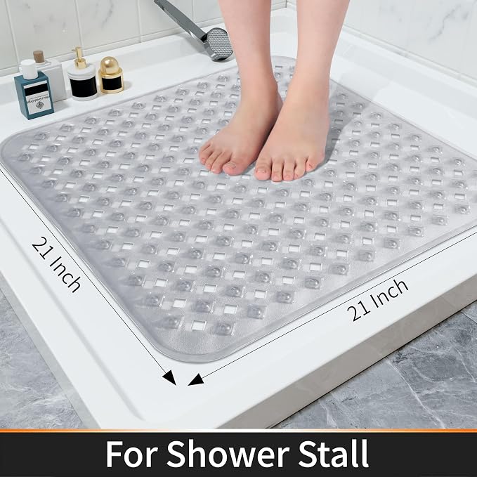 Yimobra Square Shower Mat Non Slip, Super Strong Suction Cups, Machine Washable - Image 4