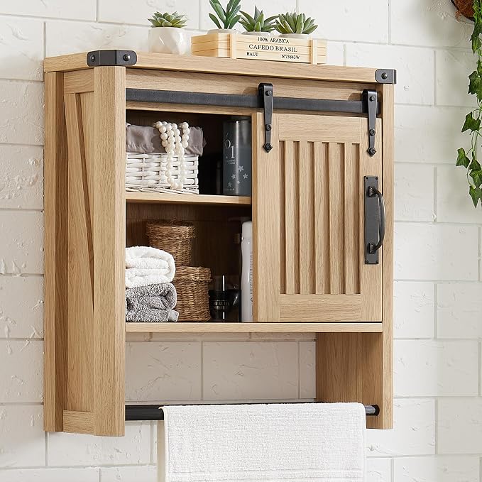 Bathroom Wall Cabinet, Farmhouse Medicine Cabinet by Minifeel