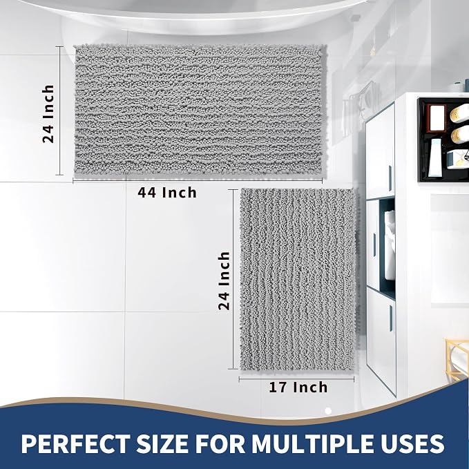 Yimobra Gray Bathroom Rugs Sets 2 Piece - Image 2