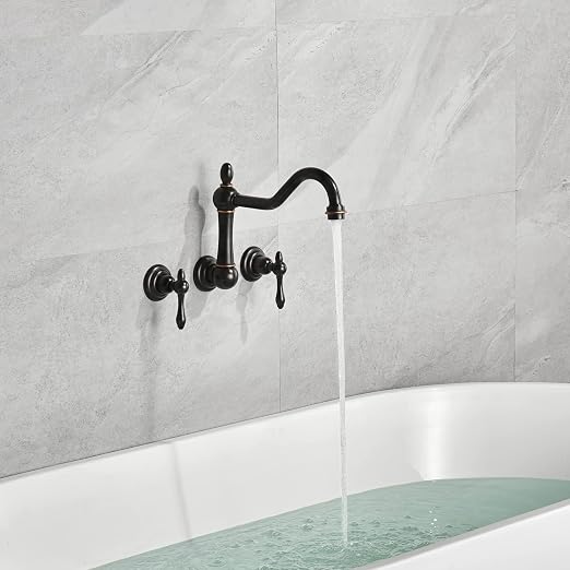 sumerain Vintage Tub Faucet Wall Mount Bathtub Filler Oil Rubbed Bronze - Image 3
