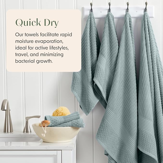 Springtree Home 100% Cotton Bath Towel Set | 6 Piece Set | Absorbent & - Image 3