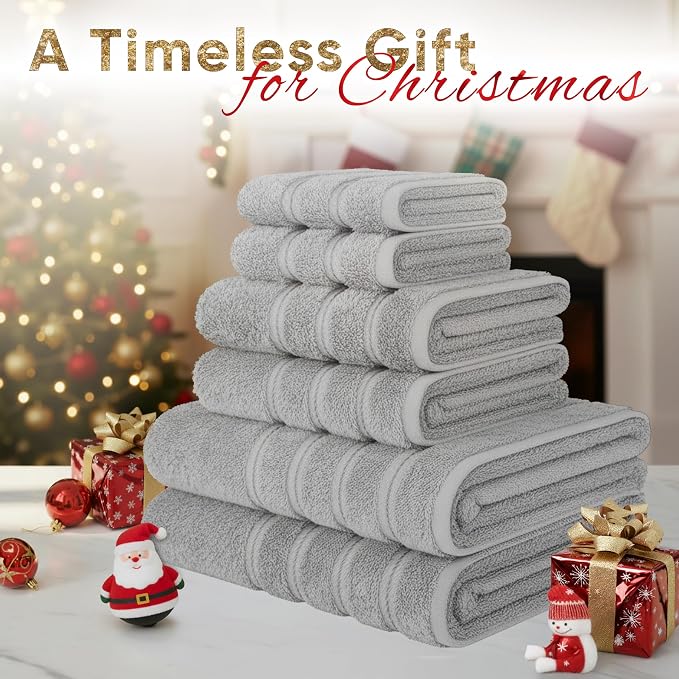 American Soft Linen Luxury 6 Piece Towel Set, 2 Bath Towels 2 Hand Towel 2 - Image 2