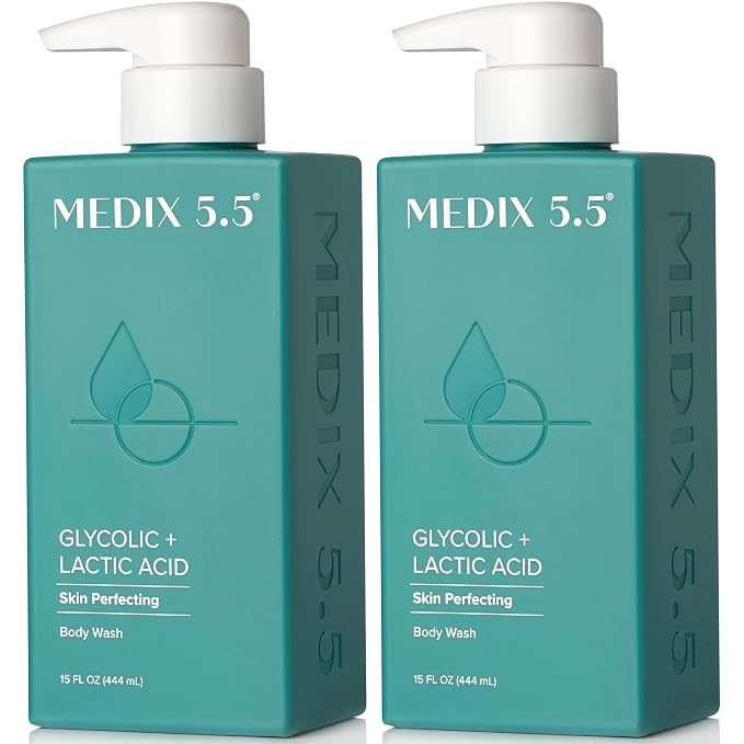 Medix 5.5 Glycolic Acid + Lactic Acid Exfoliating Body Wash Gel | KP Bump by Medix55