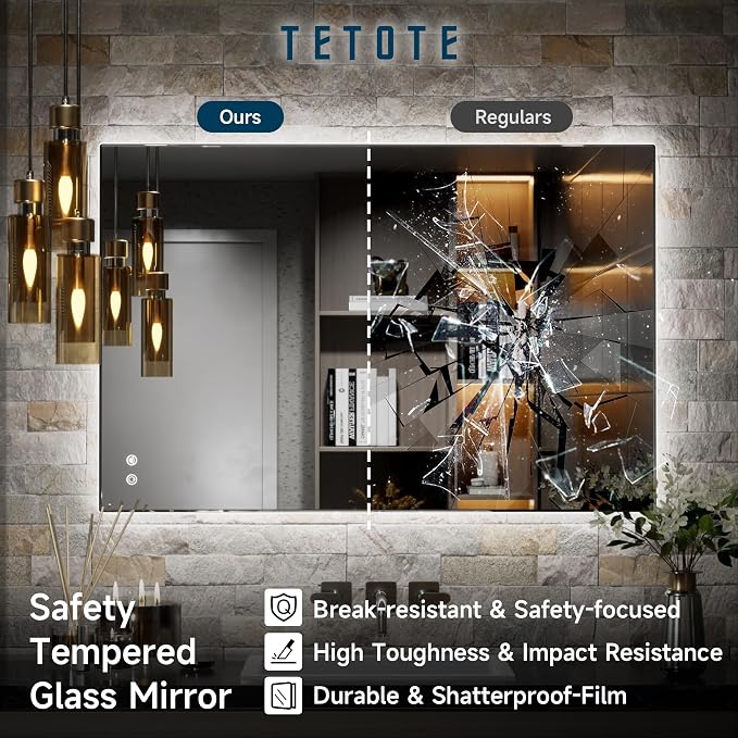 TETOTE 36 x 36 Inch LED Backlit Mirror - Image 8