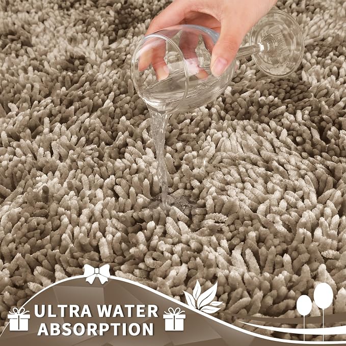 Yimobra Toilet Rugs U Shaped Washable, Extra Thick Soft Absorbent Chenille - Image 4
