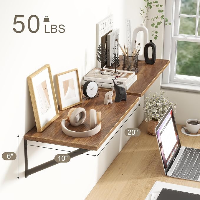 Fun Memories 20 Inch Floating Shelves, Deep Wall Shelves - Image 3