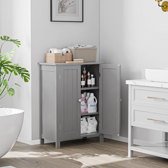 SUPER DEAL Modern Bathroom Floor Storage Cabinet - Image 2