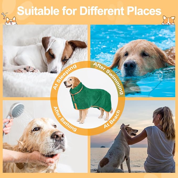 Bienbee Dog Bathrobe, Quick Drying Super Absorbent Dog Robes - Image 6