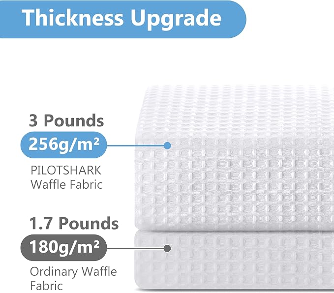No Hook Waffle Weave Shower Curtain Set - Image 6