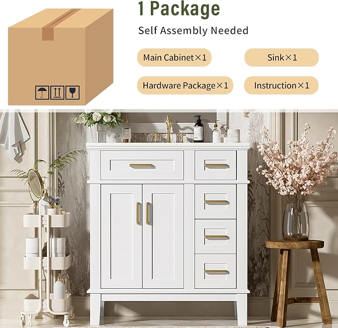 Harper & Bright Designs 30" Bathroom Vanity - Image 9