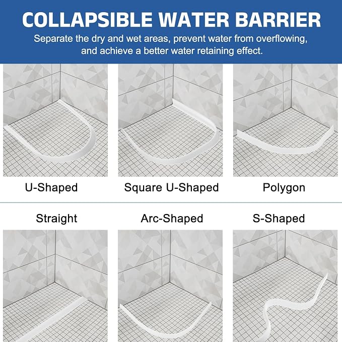 uxcell Shower Water Barrier, 1.18"W x 1.77"H - Image 5