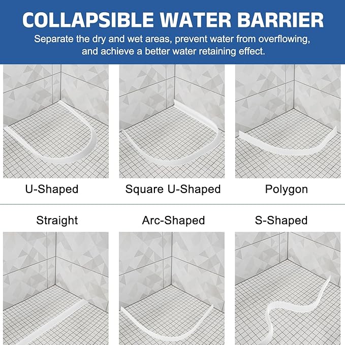 uxcell Shower Water Barrier, 1.18"W x 0.47"H - Image 5