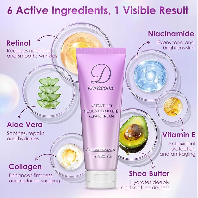 Retinol, Collagen & Hyaluronic Acid Neck Firming Cream – Anti-Aging Neck Cream - Image 5