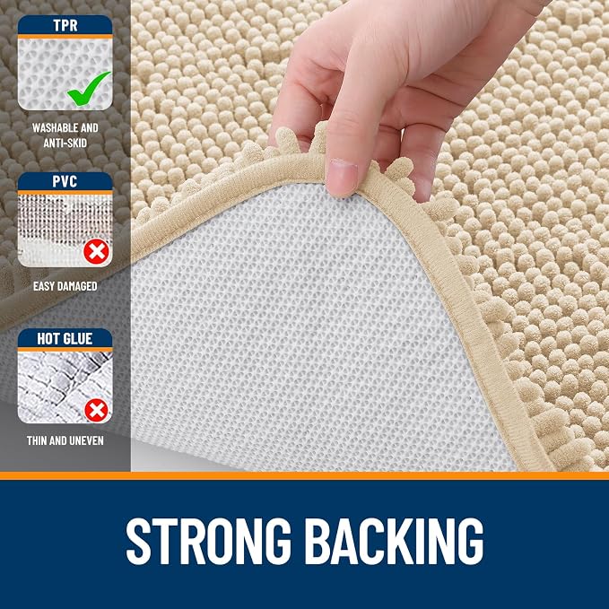 OLANLY Toilet Rugs U-Shaped 24x20, Extra Soft Absorbent Chenille Contour - Image 6