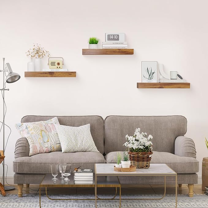 Floating Shelves for Wall Decor Set of 3, 15 Inch Wall Mounted Floating Shelf - Image 2