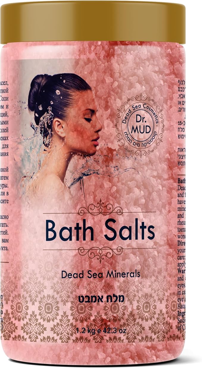 Natural Dead Sea Salt 100% Mineral-Rich Bath Soak, More Minerals Than Epsom Salt by DrMuddeadseacosmetics