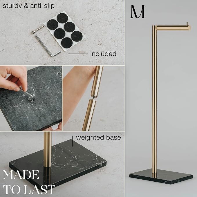 MARMOLUX ACC Free Standing Gold Toilet Paper Holder Stand - Image 3
