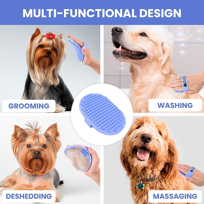 We Love Doodles Pet Rubber Bath Brush and Dog Shampoo - Image 2