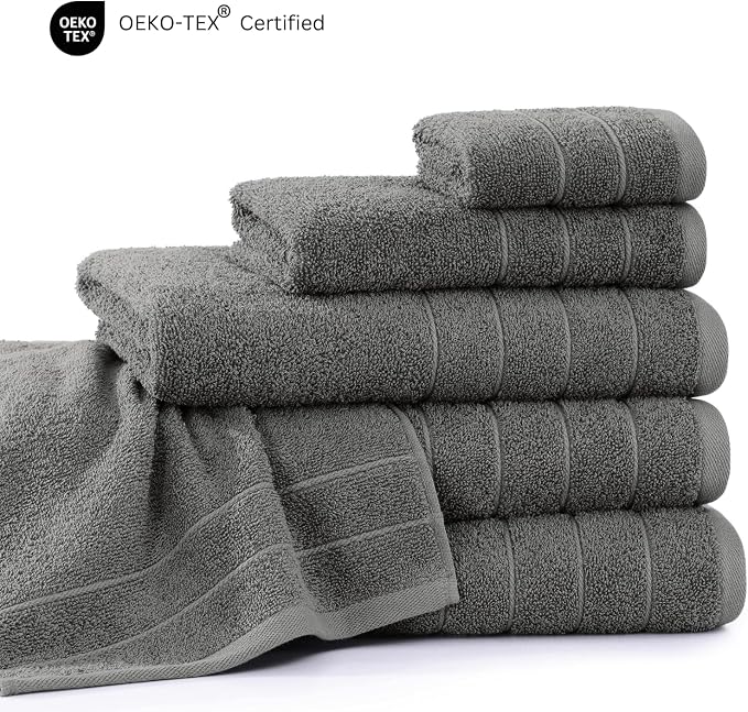 Casa Platino 100% Cotton Bathroom Towels Set – 24 Pc Collection – Plush Ring - Image 3