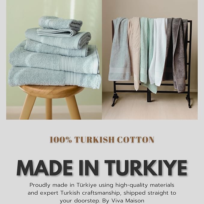 100% Turkish Cotton Towel Set of 6 - Image 5