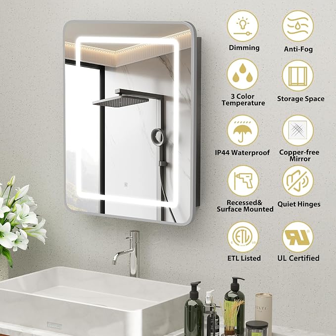 ROOMTEC Lighted Medicine Cabinet - Image 3