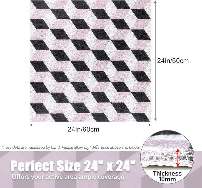 Square Shower Mat Non-Slip 24x 24 Inch, Soft Comfort Bath Mat - Image 8
