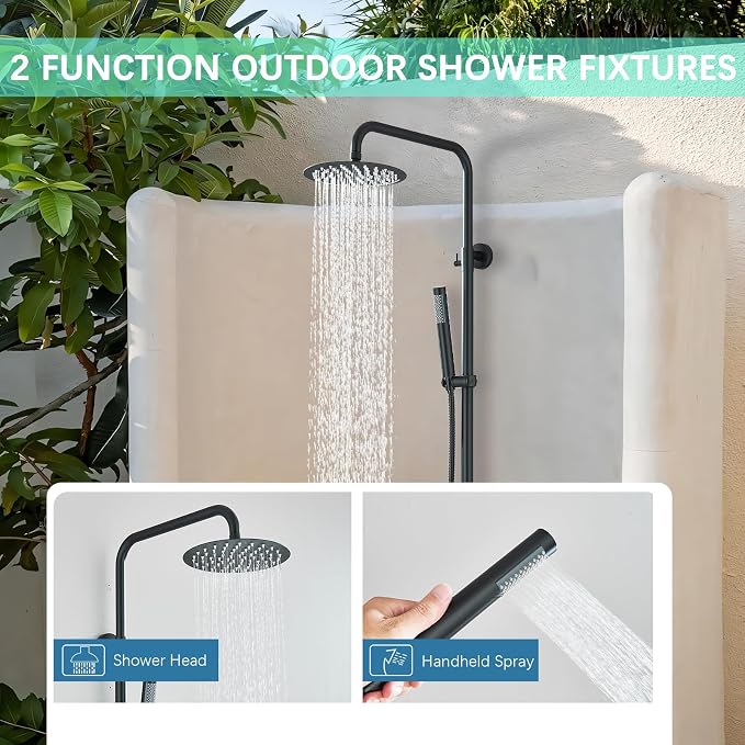 Shower System Matte Black Outdoor Shower Fixtures - Image 5