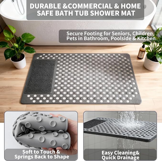 Bath Tub Shower Mat with Soft Shower Foot Scrubber Mat - Image 5