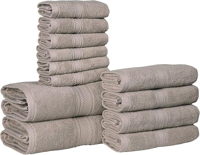 Hillfair 12-Piece Cotton Bath Towel Set by HILLFAIR