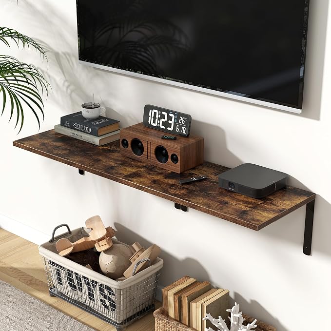 Floating Shelves for Wall, 12 Inch Deep Floating Shelves Set of 2, Wall Mounted - Image 2