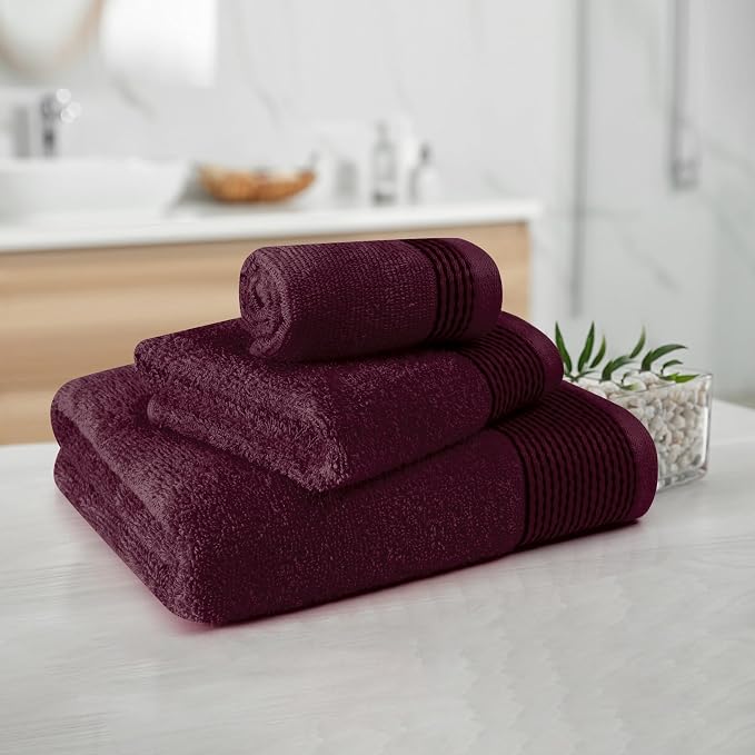 Belizzi Home Ultra Soft 3 Pack Cotton Towel Set, Contains a Bath Towel 28x55 - Image 2