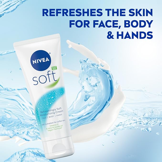NIVEA Soft Refreshingly Soft Moisturizing Cream, Lightweight Moisturizer - Image 3