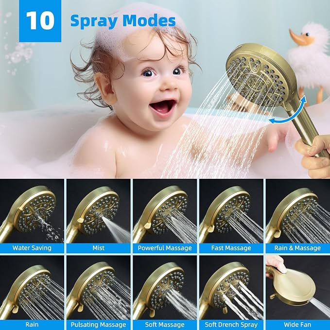 Hibbent High Pressure 13'' Dual Shower Head Combo - Image 3