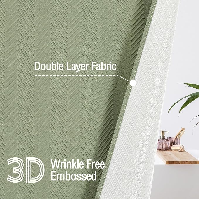 Gibelle Sage Green Shower Curtain - Image 3