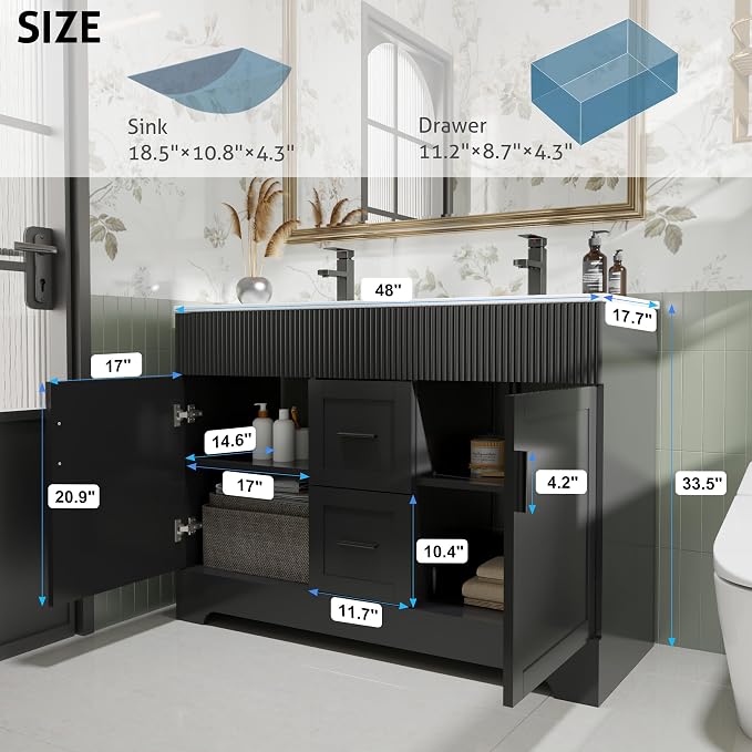 eclife 48" Bathroom Vanities Sink Combo - Image 2