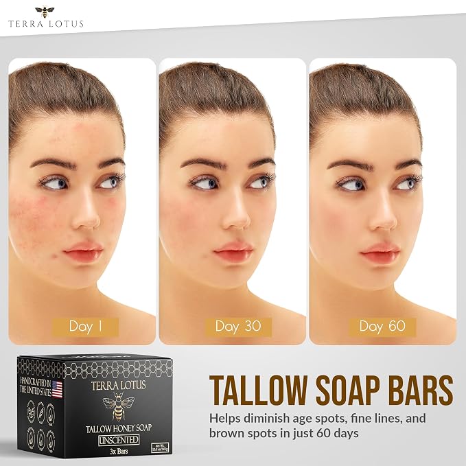 Organic Tallow Soap with Organic Castor Oil & Raw Honey - Image 4