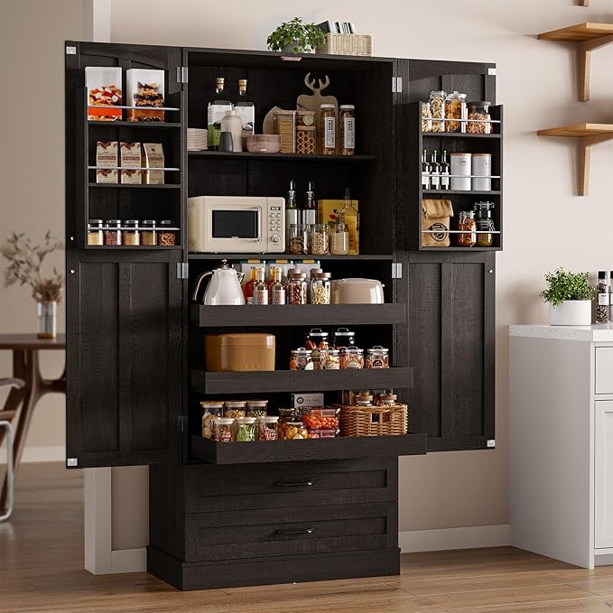 ONBRILL 71" Tall Farmhouse Kitchen Pantry Cabinet by ONBRILL