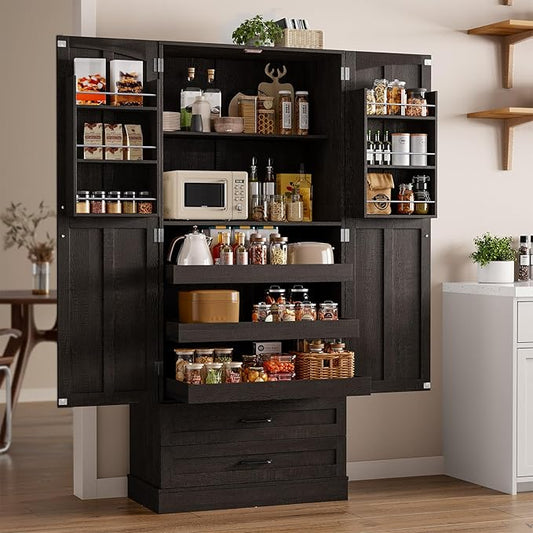 ONBRILL 71" Tall Farmhouse Kitchen Pantry Cabinet by ONBRILL