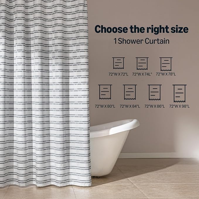 Amazon Basics Geometric Jacquard Fabric Shower Curtain - Image 5