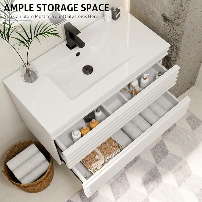eclife 36" Floating Bathroom Vanity - Image 5