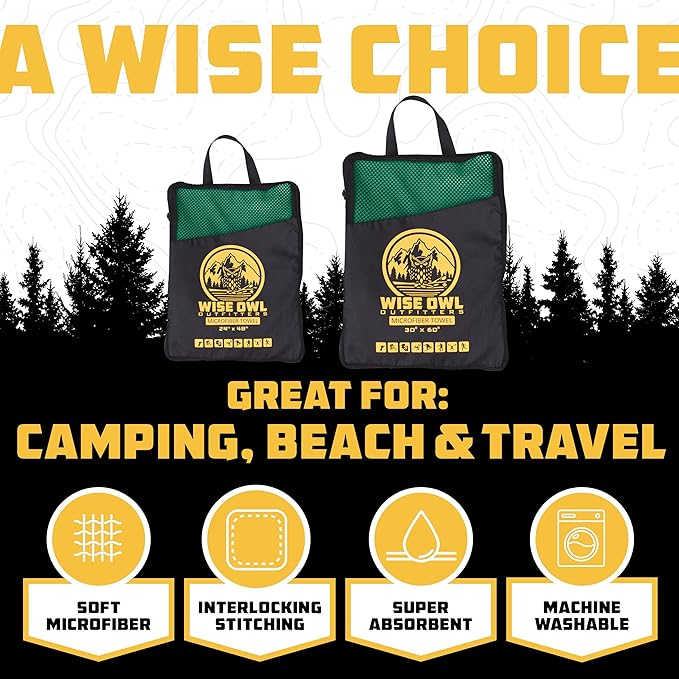 Wise Owl Outfitters Microfiber Camping Towel - Image 2