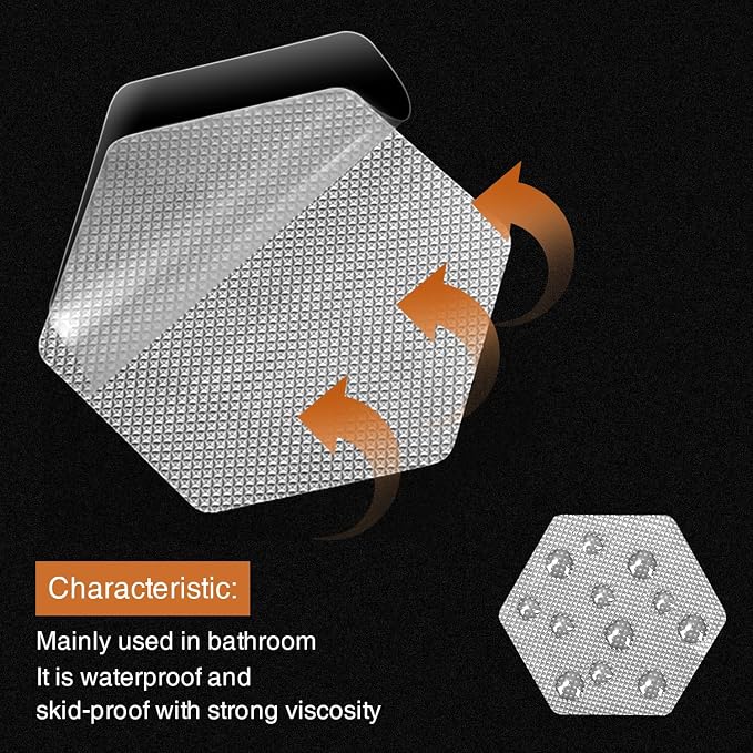 Original Bathtub Stickers Non-Slip, Hexagon Safety Shower Treads Adhesive - Image 2